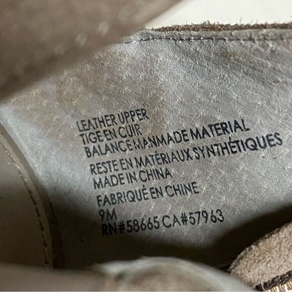 Hinge Cora Block Heel Sandal tan TAUPE SUEDE open toe strappy zip up bootie 9 - Picture 9 of 11